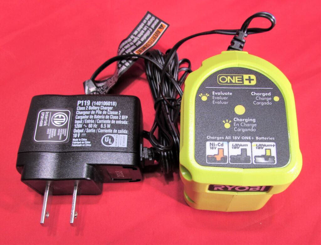 RYOBI ONE+ 18V 18 VOLT P119 DUAL CHEMISTRY NICAD &amp; LION BATTERY CHARGER ... - $14.48