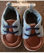 Baby B&#39;Gosh ~ Toddler Size 4M ~ Brown/Blue Slip on ~ Faux Laces ~ Soft S... - €17,20 EUR