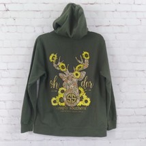 Simply Southern Hoodie Womens Medium Green Pullover Oh Deer Sunflower Gr... - £15.97 GBP