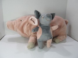 Ikea Knorrig Pink Pig Plush Mama &amp; 1 Piglet  Stuffed Animal Set Lot of 2 - $18.70