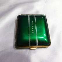Emerald Green Mondaine Compact with White Stone Cover # 20884 - £82.00 GBP