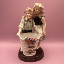 Vintage Wales Boy and Girl with Basket Porcelain Figurine Made in Japan EUC - £16.22 GBP