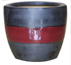 Plant Garden Pot With Red Stripe m8 - £71.43 GBP
