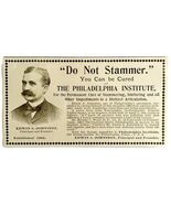 Philadelphia Institute Stuttering Cure 1894 Advertisement Victorian Penn... - $28.01 CAD