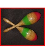 NEW WOODEN MARACAS PAIR MEDIUM SIZE CP BRAND 1st Quality Excellent Sound - $19.80