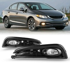 For Honda Civic 13-15 4DR Clear Lens Pair Fog Light Lamp+Wiring+Switch Kit DOT - $65.00