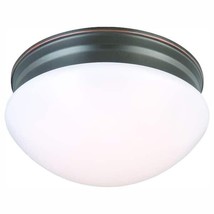 9&quot; 120w Equivalent Oil-Rubbed Bronze Mushroom Flush Mount Light w/ Frosted Shade - £17.72 GBP