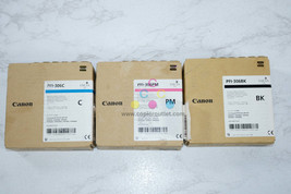 3 New Oem Canon Image Prograf Ipf 8300, 8400 C,M,Bk PF1-306 Ink Cartridges - £139.99 GBP
