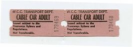 Pair of W C C Transport Dept Cable Car Adult Tickets Wellington New Zealand - $27.72