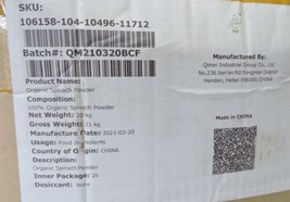 Organic Spinach Powder 20KG (44lbs) Wholesale Lot! - £146.14 GBP