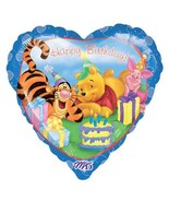 Winnie Pooh &amp; Friends Heart-Shaped Happy Birthday 18&quot; Foil Mylar Balloon... - $72.85 MXN