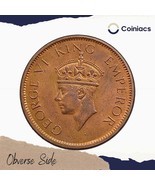 UNC Quarter Anna George VI King Emperor 1940-42 Copper Old Coin, British... - $42.00