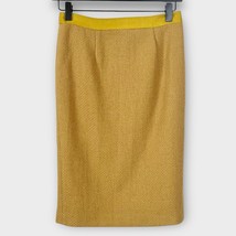 BODEN textured wool blend mustard yellow tweed pencil skirt size 2 fall ... - €30,69 EUR