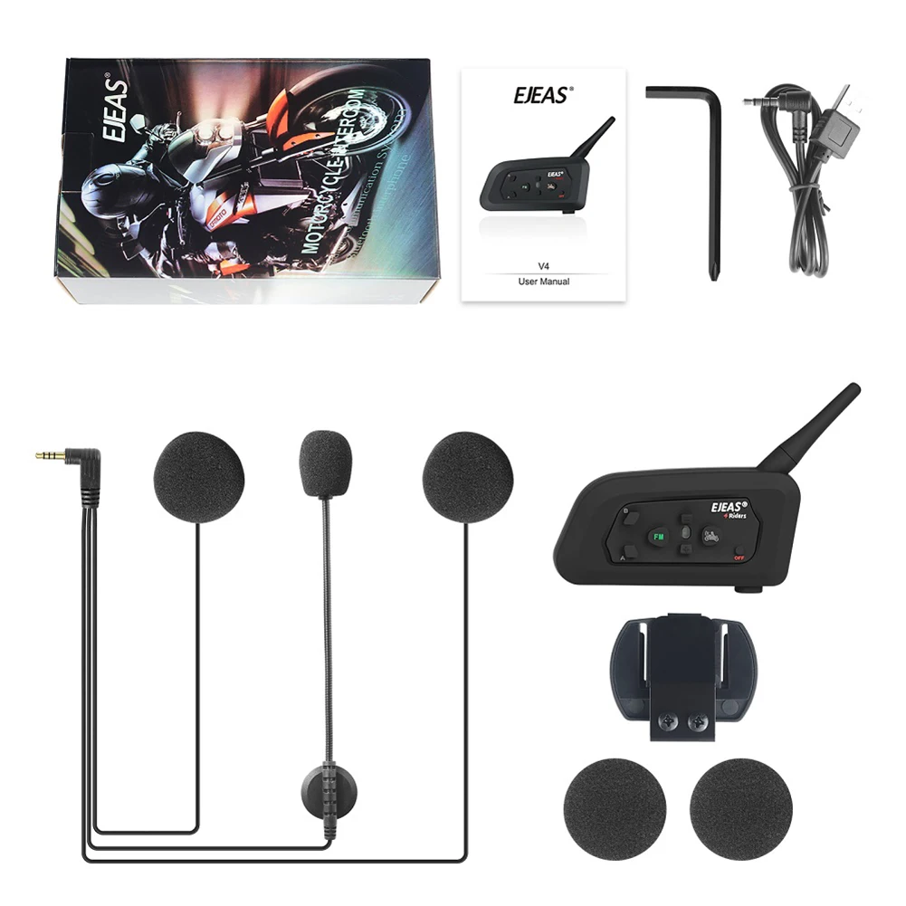  EJEAS V4 POR Bluetooth Motorcycle Helmet Intercom Headsets Hands-free Wireless  - $345.95