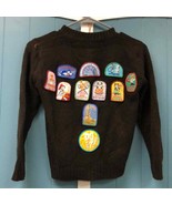 Vintage 90’s Girl Scouts of America sweater with patches USA kids size M... - $787.85 MXN