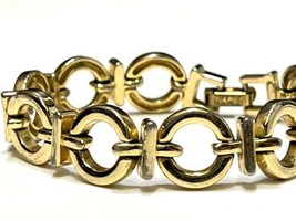 Vintage Gold Tone Napier Chain Link Bracelet Unusual Style 7&quot; - $31.68