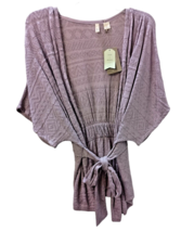 Moth Anthropologie Sweater Cardigan Small Lavender Knit Tie Waist Wrap Pastel - £32.57 GBP