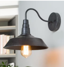 1-Light Rustic Black Industrial Classic Wall Sconce Barn Light - £23.22 GBP