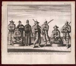 Vietnam Royal Officials in Tunquin Tavernier Copperplate Engraving 1675 - $120.58