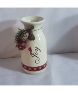 Christmas Joy bud vase country home decor 6&quot; vase - £7.63 GBP