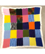 Handmade Crocheted Multicolor Infant Blanket 33&quot; x 33&quot; Square Beautiful!... - $10.51 CAD