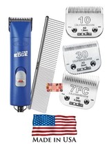 Andis Ultraedge SUPER 2 Speed Clipper SET&amp;10,30,7FC Blades,Comb-PET Grooming Kit - £290.97 GBP