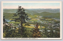 Postcard View Looking West Mt. Wantastiquet Brattleboro Vermont ca.1920s - £3.56 GBP