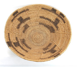 Vintage Hand Woven Native African Tribal Wedding Basket Bowl Geometric 12&quot; Dia. - £67.69 GBP