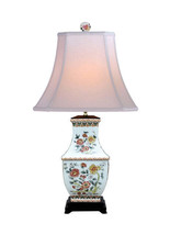 Rectangular Floral Vase Porcelain Table Lamp 30.5&quot; - £260.27 GBP