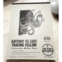 Aquabee #441 Gateway De Luxe Tracing Vellum Book 9x12 Medium Finish 24 Sheets - £17.66 GBP