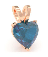 Lab-Created Alexandrite Heart Solitaire Pendant In 14k Rose Gold - €231,65 EUR Lab-Created Alexandrite Heart Solitaire Pendant In 14k Rose Gold - €231,65 EUR