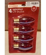 C9 Light Bulbs 4 ea Replacement Red Transparent 7 Watt By Sylvania NIB 274N - £2.31 GBP