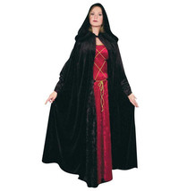Red Panne Velvet Hooded Cloak Adult Halloween Costume Accessory - New!!! - £29.36 GBP