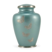 Large/Adult 200 Cubic Inch Meadows Butterfly Brass Funeral cremation Urn - £144.32 GBP