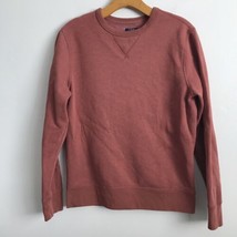 J Crew S Sweater Red Wash Crew Neck Long Sleeve Authentic Fleece Sweatshirt - £14.63 GBP