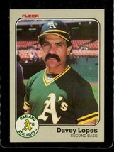 Vintage 1983 Fleer Baseball Trading Card #524 Davey Lopes Oakland A&#39;s - £6.59 GBP