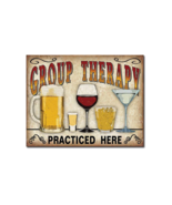 Group Therapy Practiced Here Novelty Funny Sarcastic Metal Tin Sign Wall... - $13.85