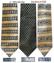 Three Silk Ties GEOFFREY BEENE Men&#39;s Silk Ties - 100% Silk Neckties - £11.76 GBP