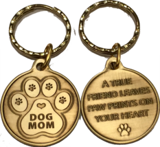 Dog Mom - A True Friend Dog Pet Keychain RecoveryChip Design - £3.92 GBP