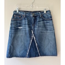 Banana Republic Sz 27 Denim Mini Short Skirt Cotton Jean Mid Wash Pockets - $393.22 MXN