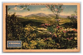 Scenic View on Blue Ridge Parkway Virginia VA UNP Linen  Postcard Z11 - $2.92