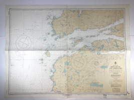 Vtg SMITH SOUND Inside Passage BRITISH COLUMBIA Nautical Chart Canada MA... - £23.34 GBP