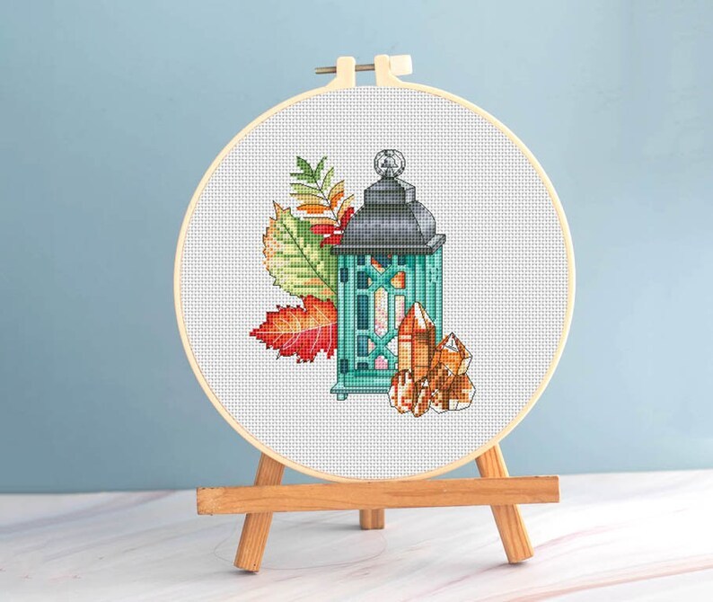 Autumn cross stitch lantern pattern pdf - Inspiration cross stitch mini ... - $7.49