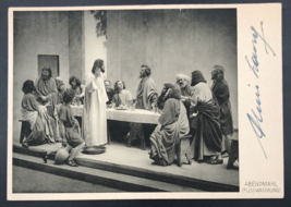 1930 Signed Hans Lang Actor Oberammergau Passion Play Postcard Last Supper - £21.87 GBP