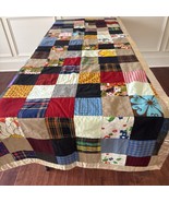 Vtg Handmade Patchwork Quilt Table Topper Rectangle Runner Floral Calico... - €59,68 EUR