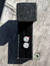 0.62 Cts EF VS Clarity 14K White Gold Earrings Lab Grown HPHT Diamond STUDS - €389,00 EUR