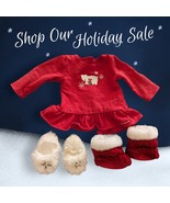 American Girl Polar Bear Red Sweater Star Knit Shoes Retired 2011 Holida... - $279.88 MXN