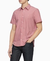 Calvin Klein Mens Striped Short Sleeve Button-Down Shirt, Size XL - $29.70