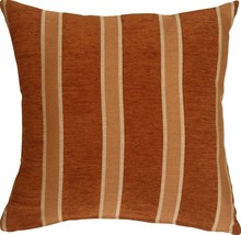 Traditional Stripes in Rust 19x19 Decorative Pillow, with Polyfill Insert - £19.94 GBP