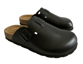 CloudAir Farah Women Size 6.5 M Black Leather Soles Mules Sandals Slides... - £20.88 GBP